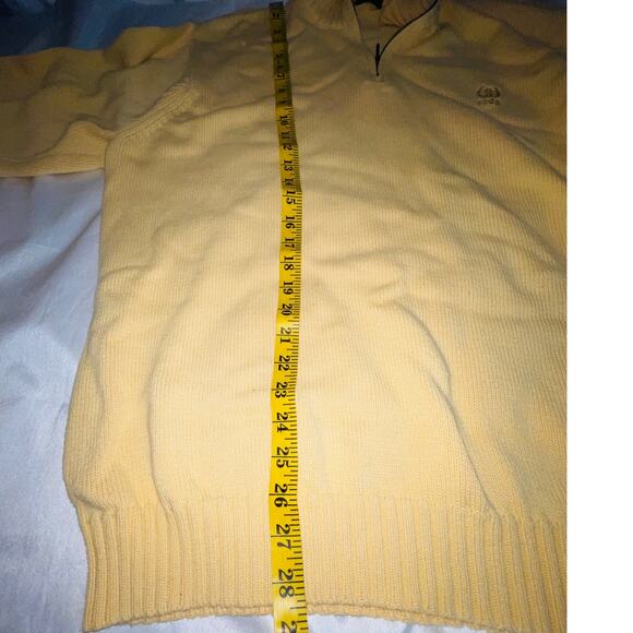 IZOD 100% Cotton Quarter Zip Sweater - Men's Size XL - Buttery Yellow‎ Color - Picture 6 of 9
